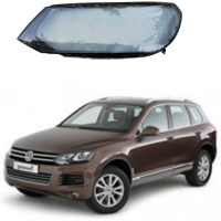 Стекло фары Volkswagen Touareg 2 (7P) (2010-2014) левое. Дорестайлинг