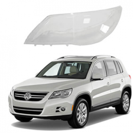 Стекло фары Volkswagen Tiguan 2007-2011 левое.