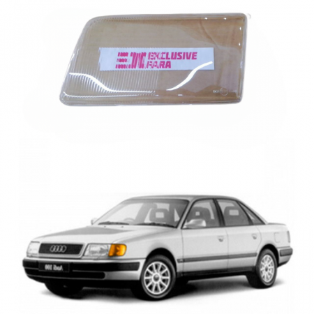 Стекло фары Audi 100/45 90-94 с рифлением на дальний свет г. Левое