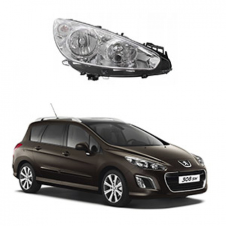 Стекло фары Peugeot 308 I 2011-2015 правое. Рестайлинг