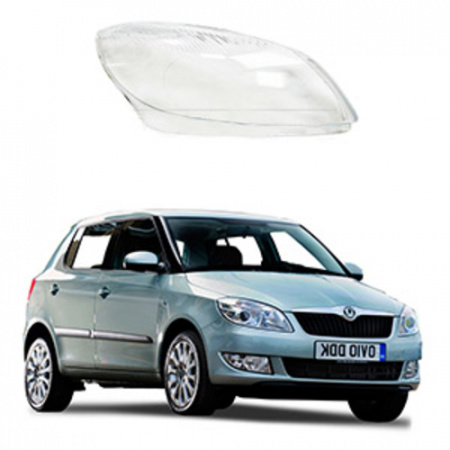 Стекло фары Skoda Fabia 2 5J 2010-2014 Рестайл правое