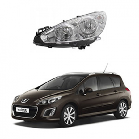 Стекло фары Peugeot 308 I 2011-2015 левое. Рестайлинг