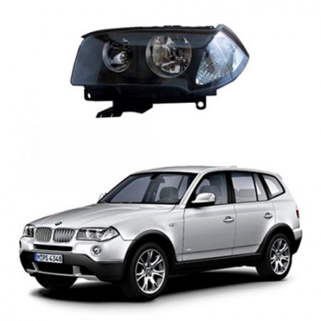 Стекло фары BMW X3 E83 2003-2010  Рестайлинг. Левое